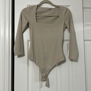 Free people nude square neck bodysuit